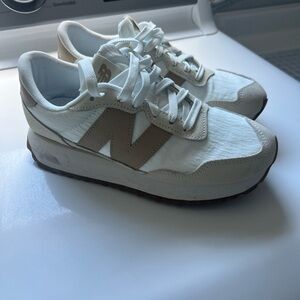 New Balance Cream and Tan Sneakers 237